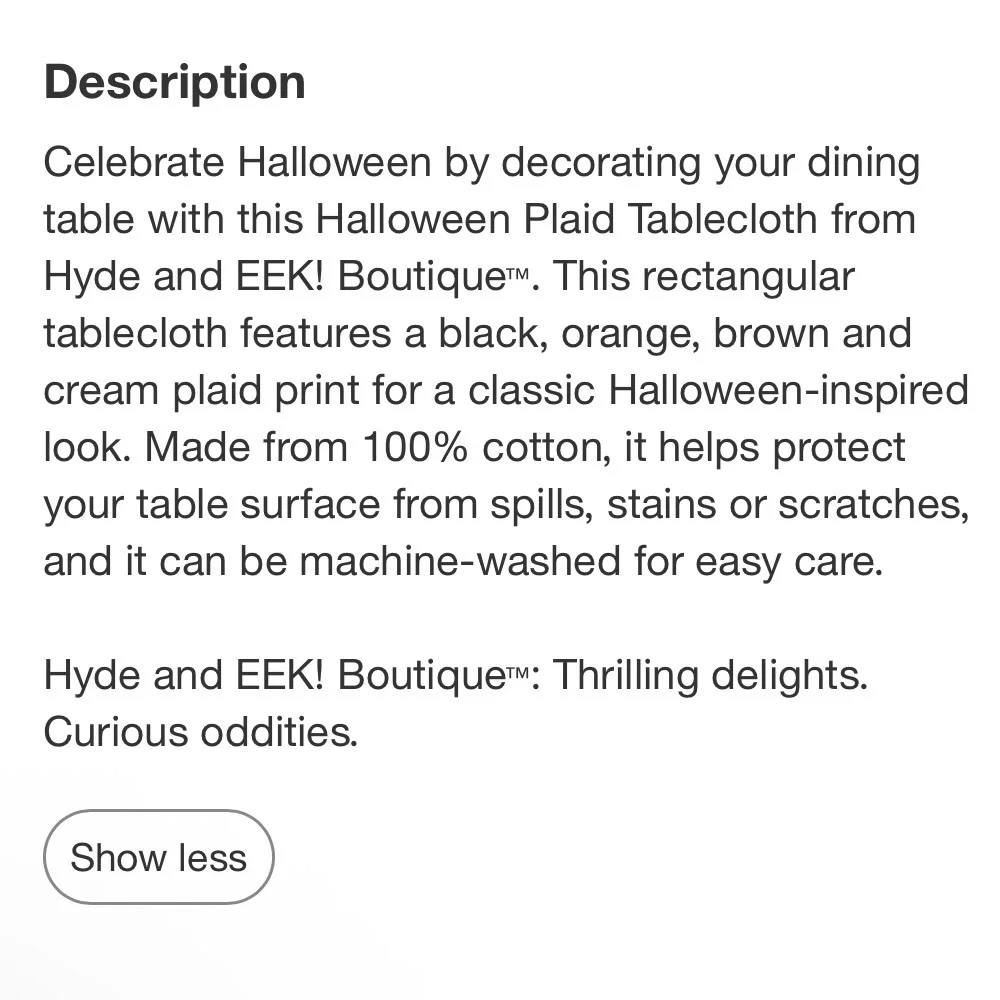 Fall/Halloween Checkered Fabric Tablecloth Orange &  Black - 60 